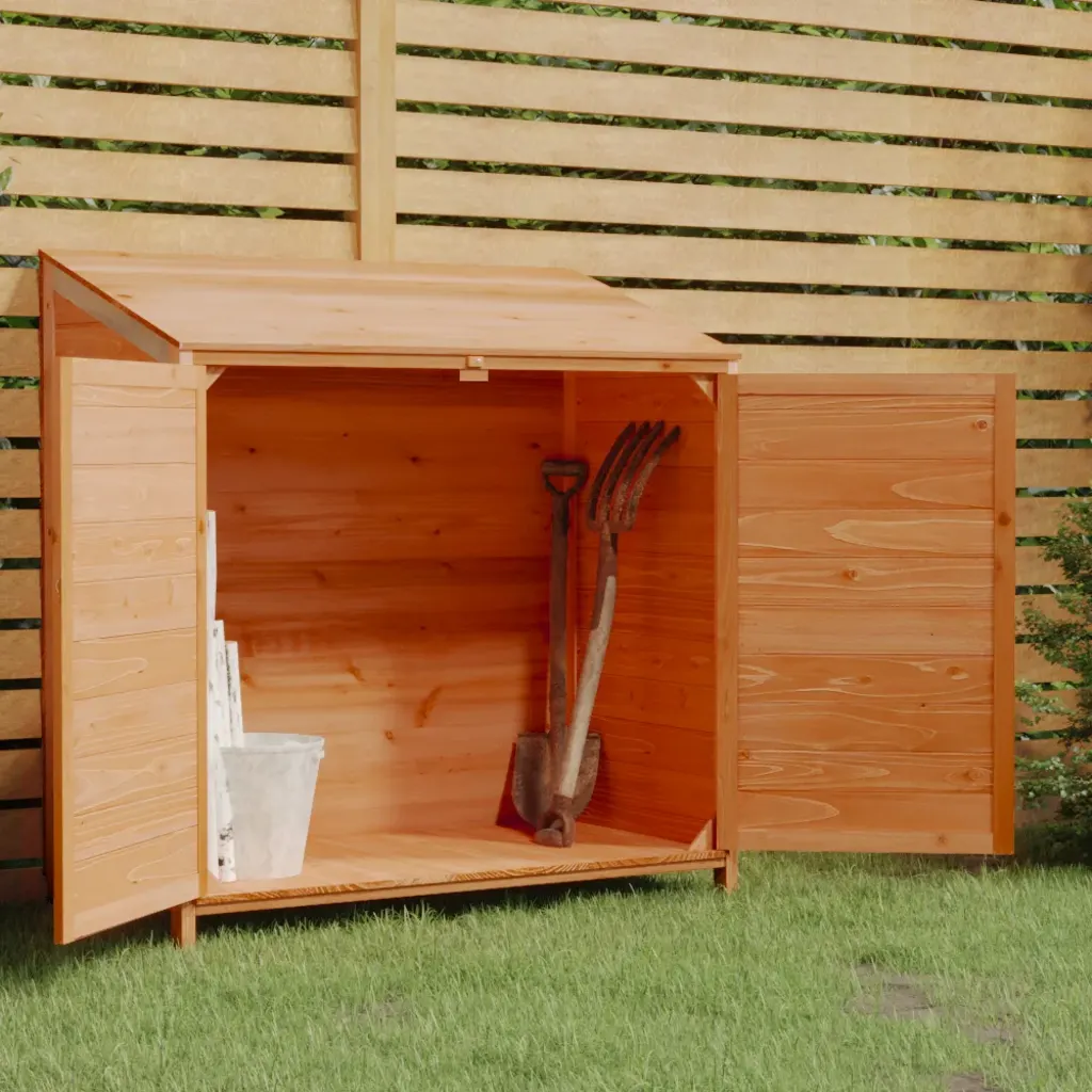 VidaXL Garden Shed Brown 102x52x112 cm Solid Wood Fir, Brown