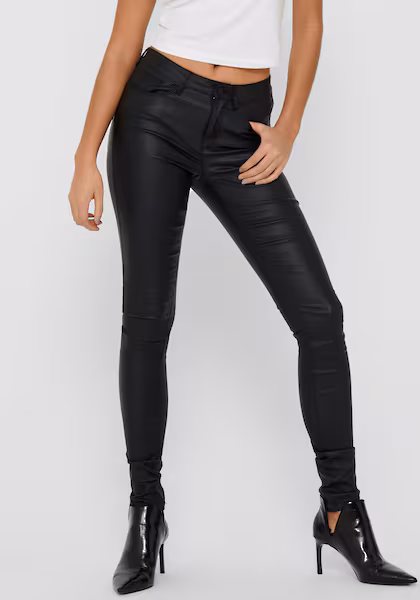 Only Onlanne Mid Coated Skinny Fit Jeans Women Black