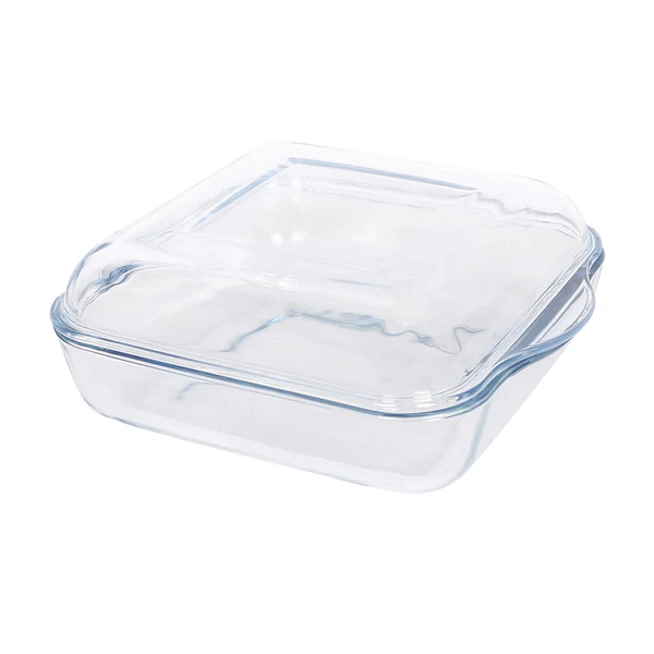 Argon Tableware Square Glass Oven Dish With Lid - 24Cm X 21Cm