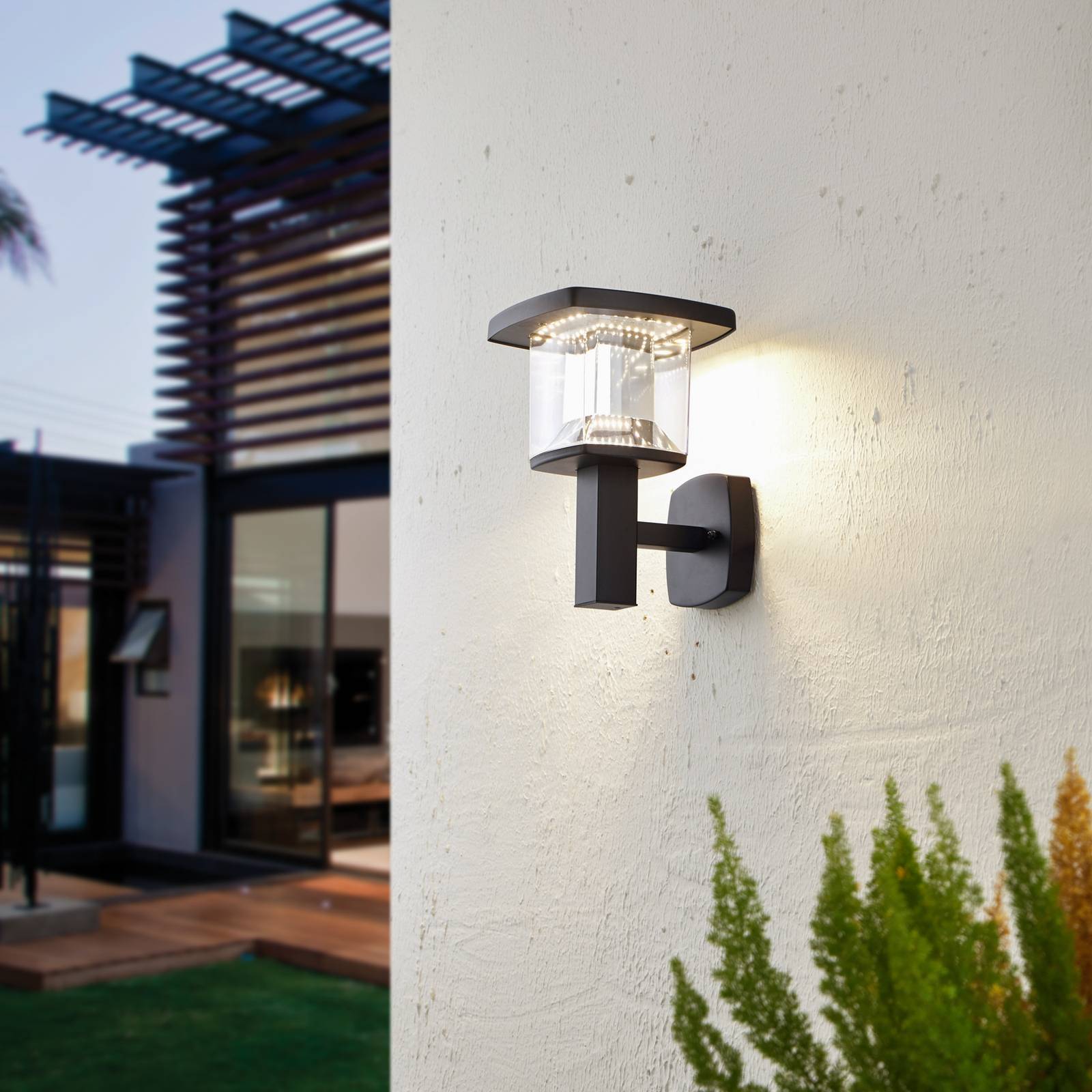 Lampenwelt.com Askan stainless steel LED outdoor wall light