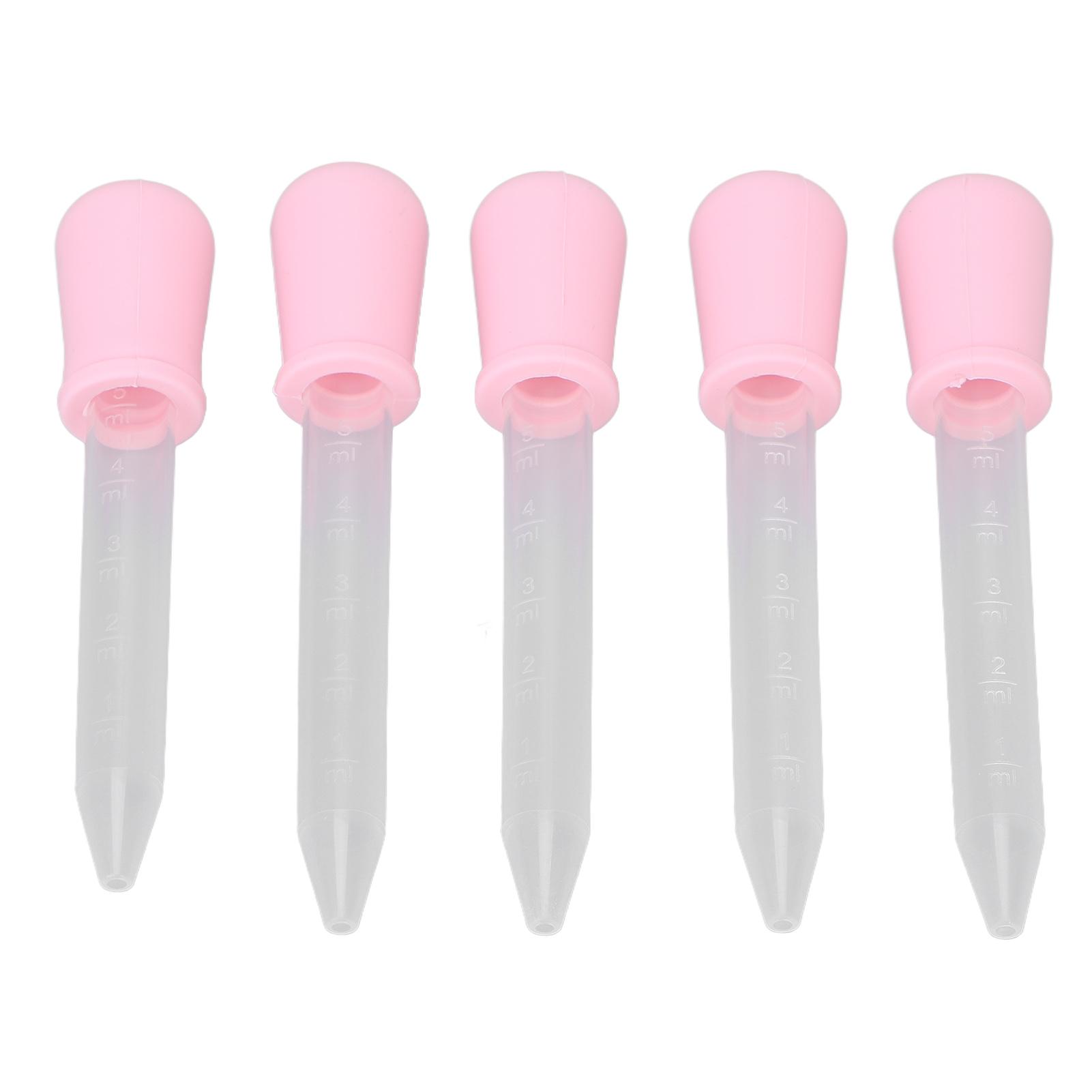 Koogeelife 5pcs Transfer Pipettes DIY Transparent Calibrated Dropper for Epoxy Resin Laboratory Experiment