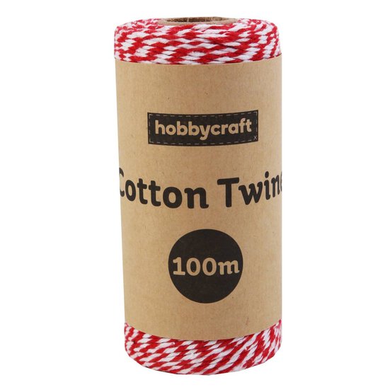 Hobbycraft Red and White Cotton Twine 100m