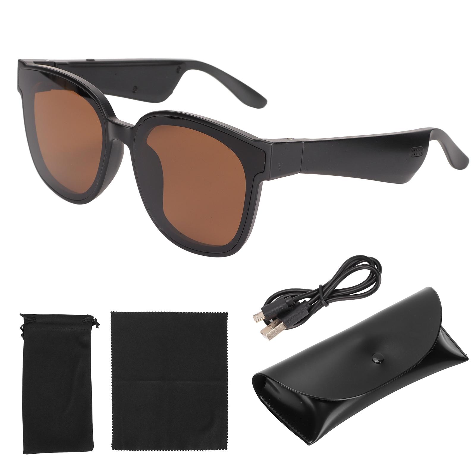 OutsideWorld Bluetooth Glasses Outdoor Portable Noise Cancelling Smart Sunglasses with High Sensitivity brown