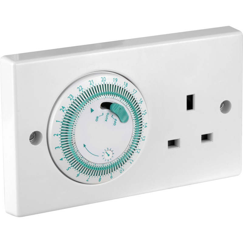 Greenbrook Electrical Greenbrook 24 Hour Mechanical Timer Socket in White