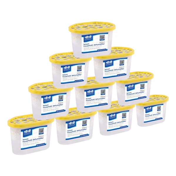  Interior Dehumidifiers - 500Ml - Lemon - 10X Anti-Mould Condensation Absorber Moisture Trap Air Freshener