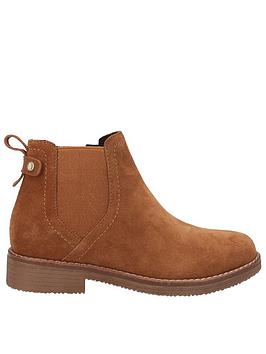 Hush Puppies Maddy Womens Wide Fit Chelsea Boots Size: 4, Colour: Tan Suede