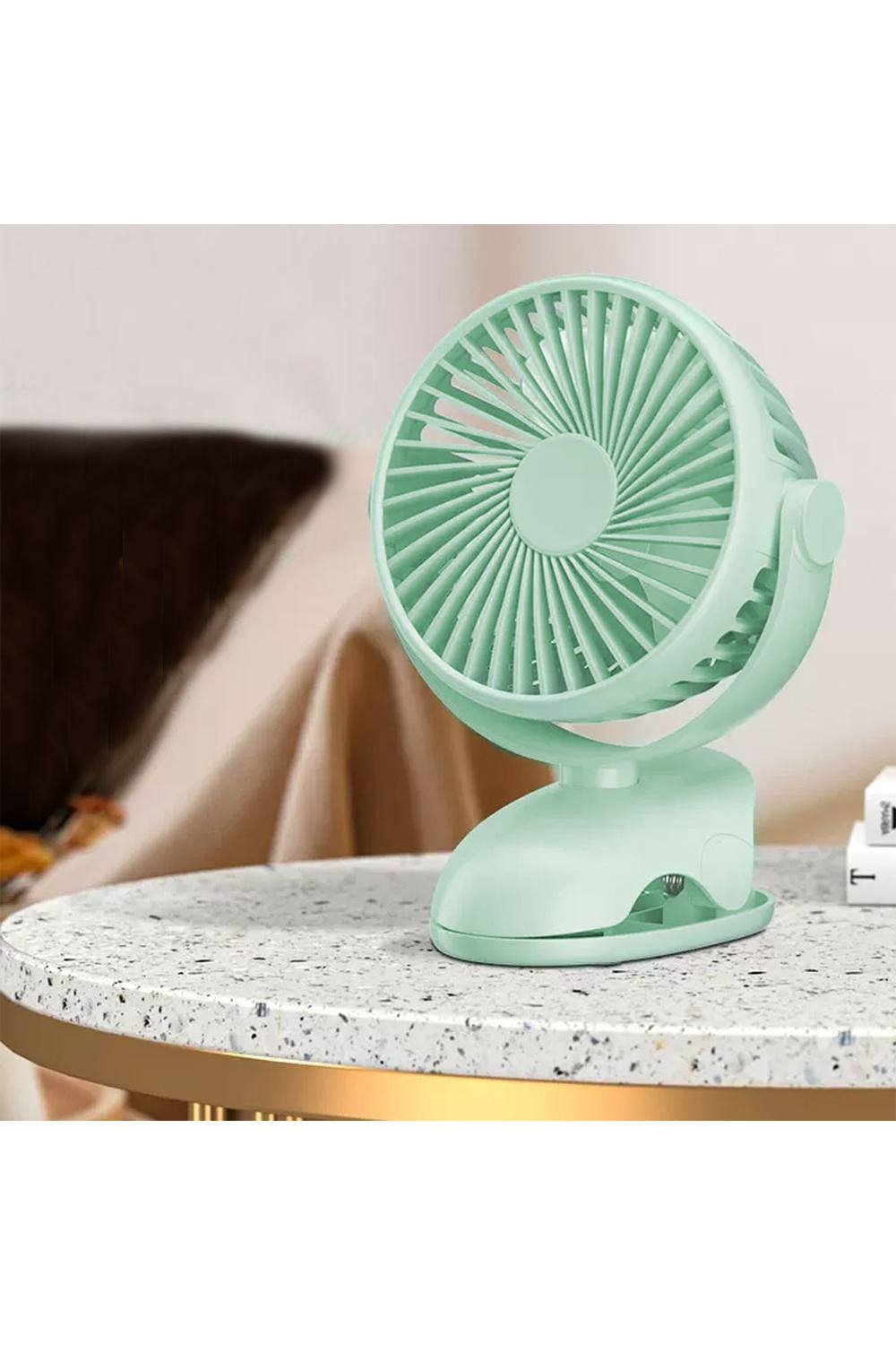 Living And Home Portable Mini Clip On Fan Green
