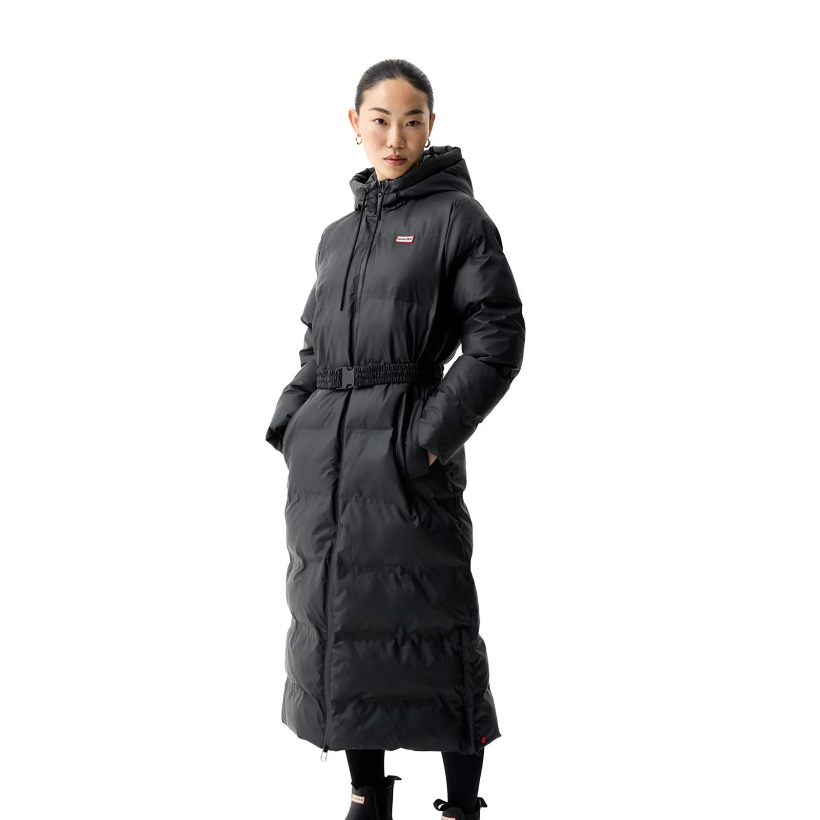 Hunter Women's Hunter Hutchison Sonic Long Puffer Jacket Women's Black Puffer Jackets - Size: 14