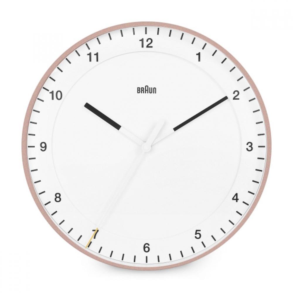 Braun Clocks Classic Large Analogue Wall Clock with Silent Sweep Movement - White