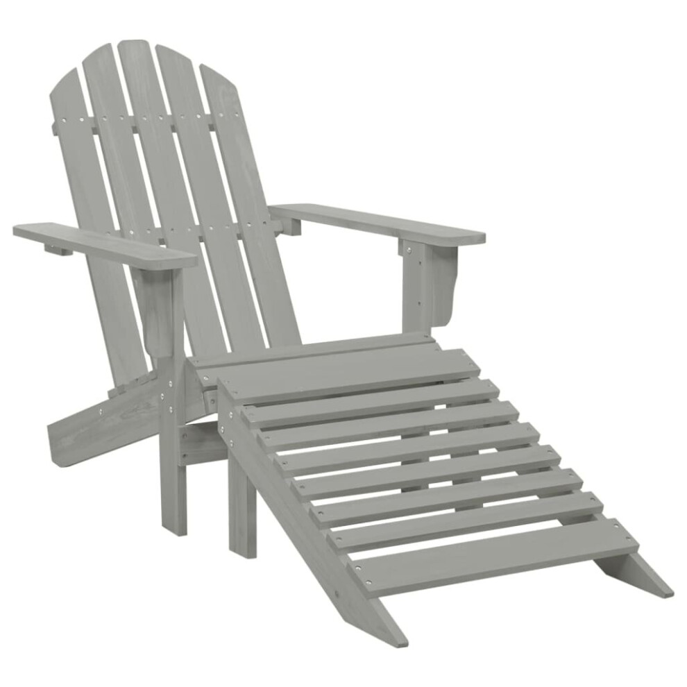 VidaXL Garden Chair with Ottoman Wood Grey