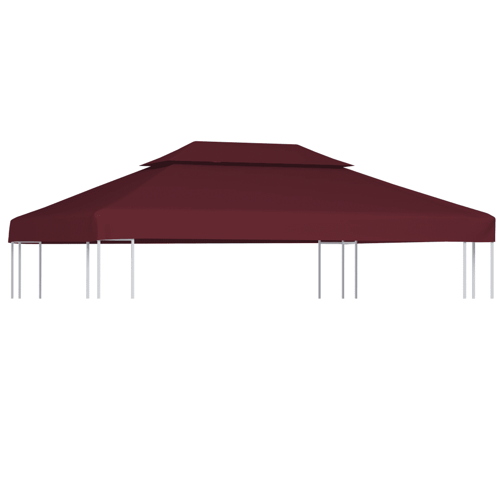 VidaXL 2-Tier Gazebo Top Cover 310 g/m² 4x3 m Bordeaux