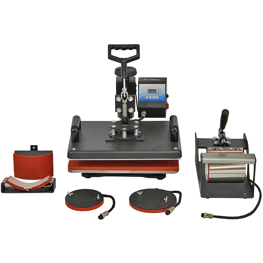 MonsterShop 5 in 1 PixMax Black Sublimation Combo Heat Press Machine