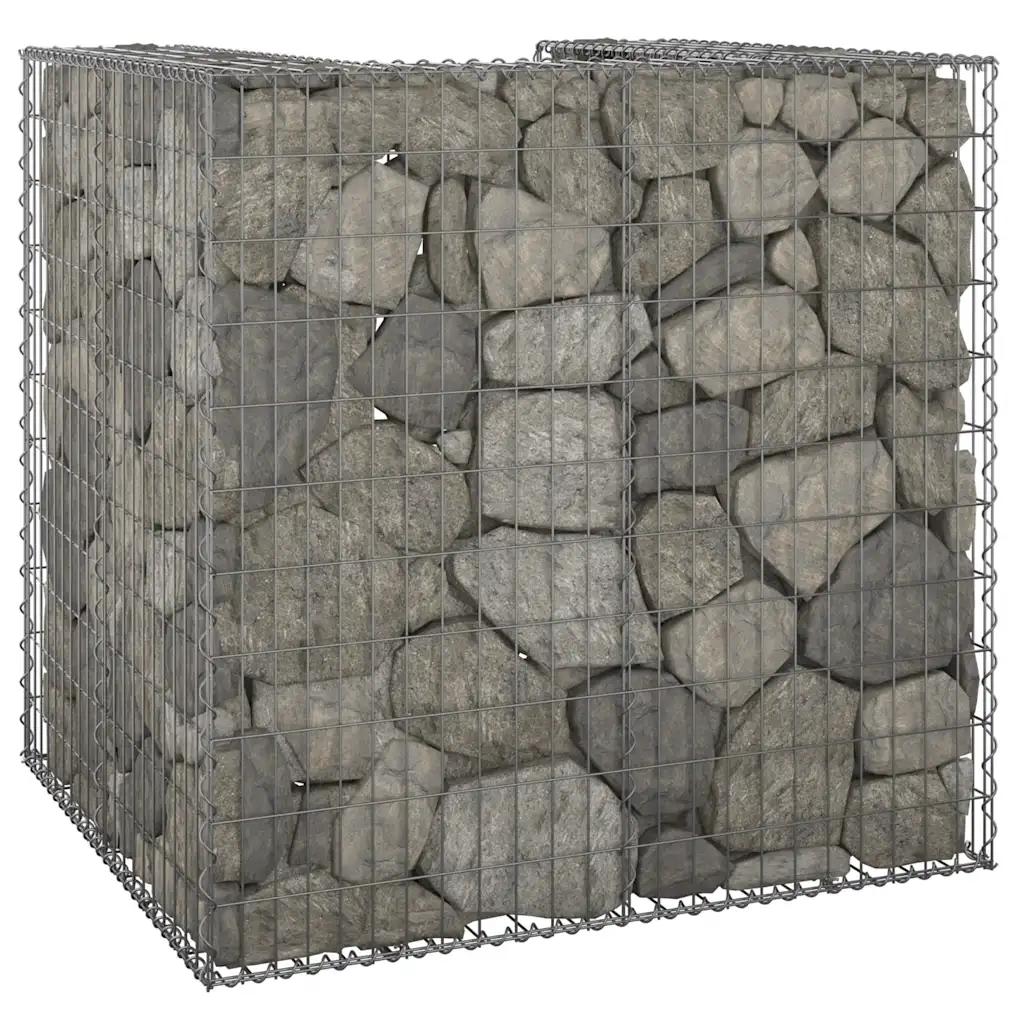VidaXL Gabion Wall for Garbage Bin Galvanised Steel 110x100x110 cm