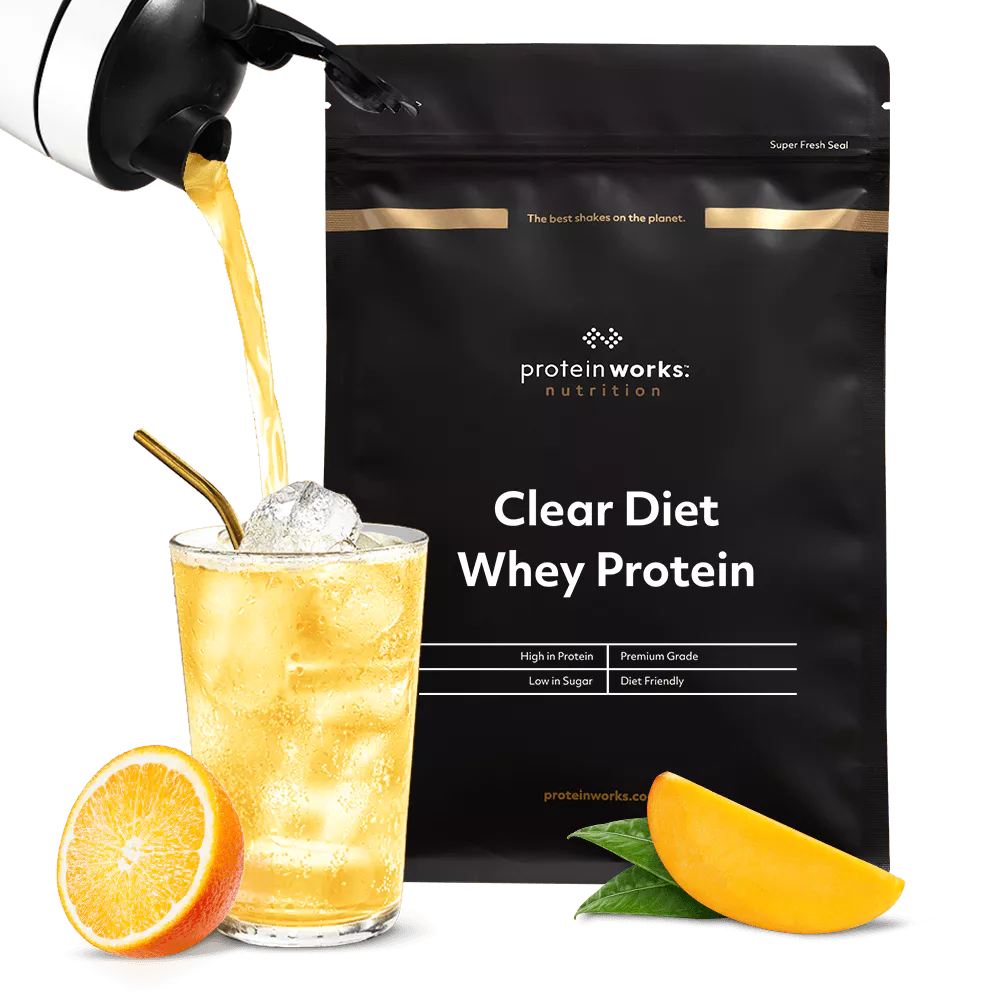 The Protein Works Clear Diet Whey Isolate - 20 Shakes - Orange & Mango - 500g - Low Calorie Clear Whey - Protein Works - 20g Protein Per Serving - Juice Whey Protein
