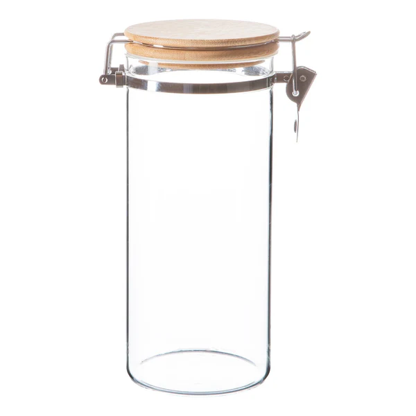 1.4L Glass Storage Jar with Wooden Clip Lid | By Argon Tableware