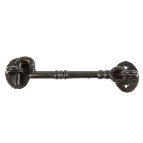 165mm Black Ornate Cabin Hook and Eye | By Hammer & Tongs