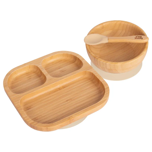 Tiny Dining 3pc Divided Bamboo Baby Weaning Set