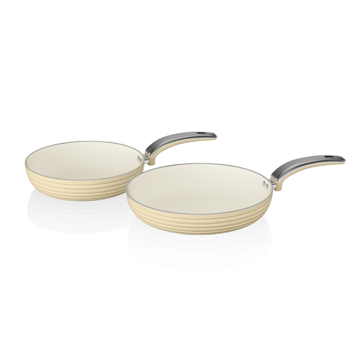 Swan Retro Ceramic Frying Pans Cream