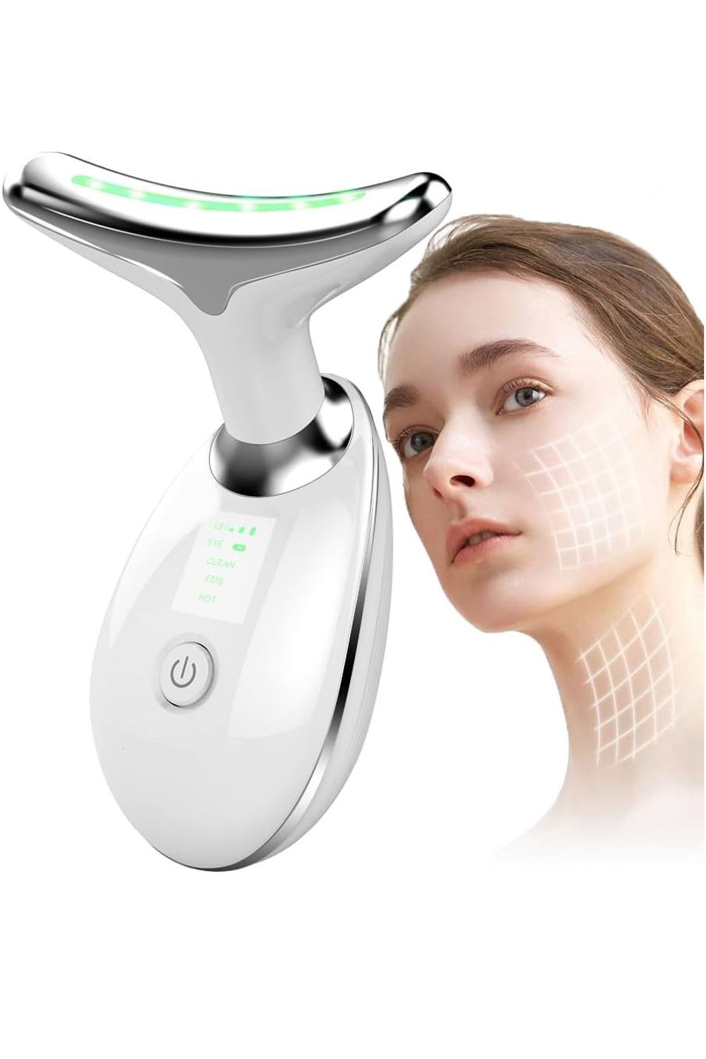 Stargate ClearSkin Wand Pro Neck + Face Massager for Smoother Tighter Skin in White