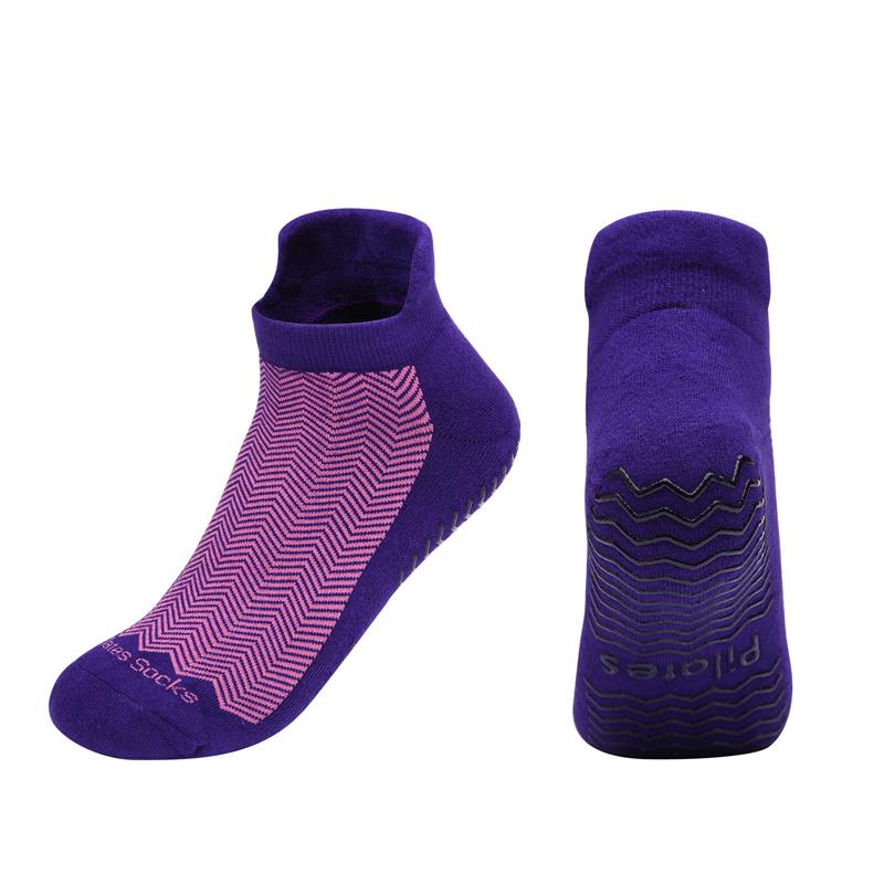 Happypilot (Purple) Professional Women Pilates Socks Non Slip Breathable Yoga Socks Ladies Fitness Sports Ballet Dance Sock For Yoga Pilates