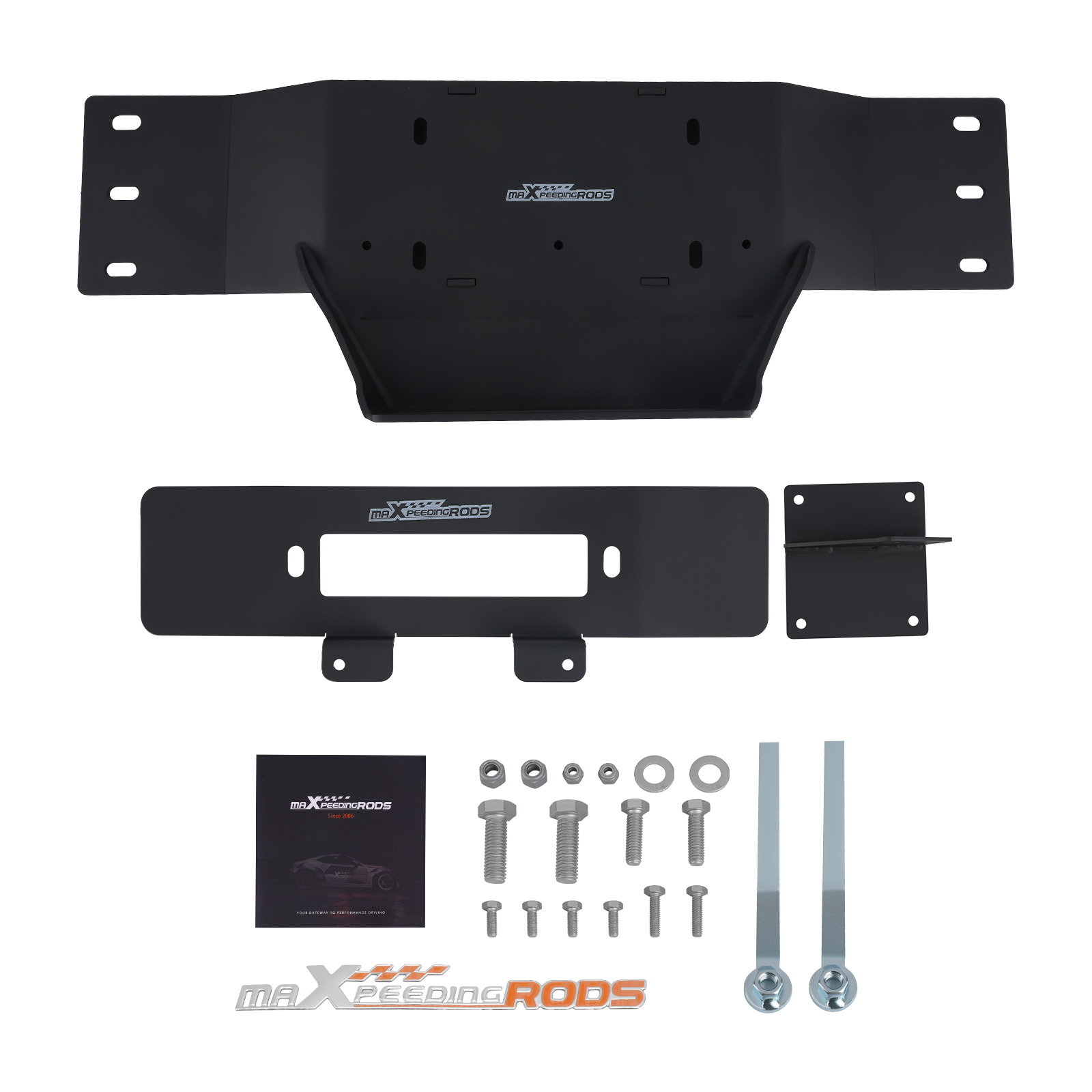 MaXpeedingrods Hidden Winch Mounting Bracket For 2009-2014 compatible for Ford F150 w/ Bumper Heavy-Duty Steel