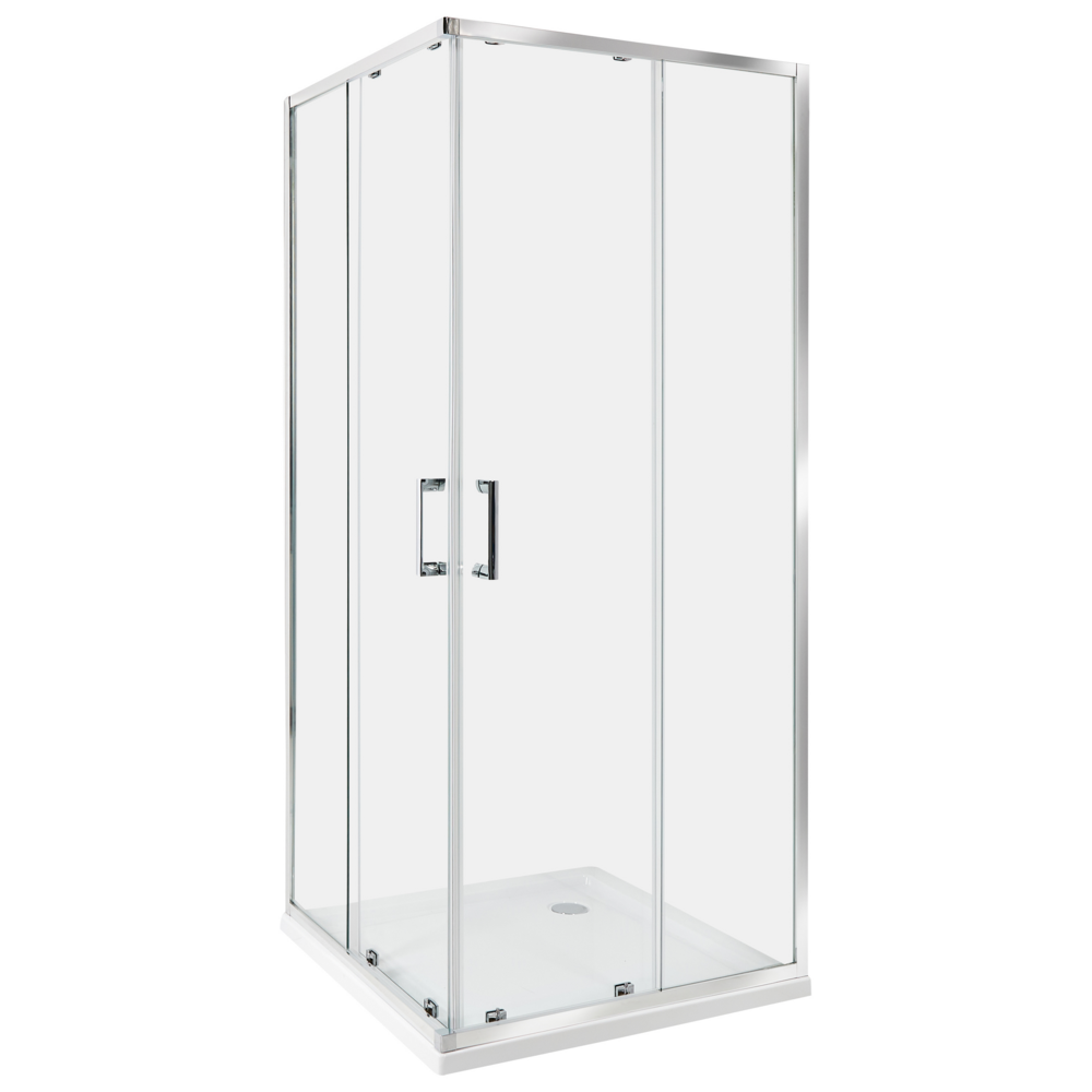 Beliani Shower Enclosure 80 X 80 X 185 Cm Silver Tela