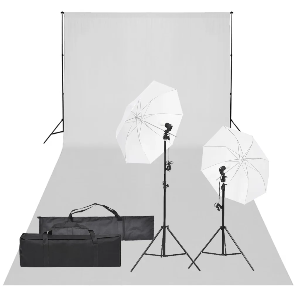 VidaXL Photo Studio Kit with Light Set and Backdrop