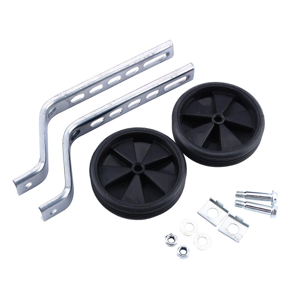 Wosawe Outdoor Sports 2Pcs Adjustable Training Side Wheels Stabilizer for Children 12-20 Bicycle Balance(black) black