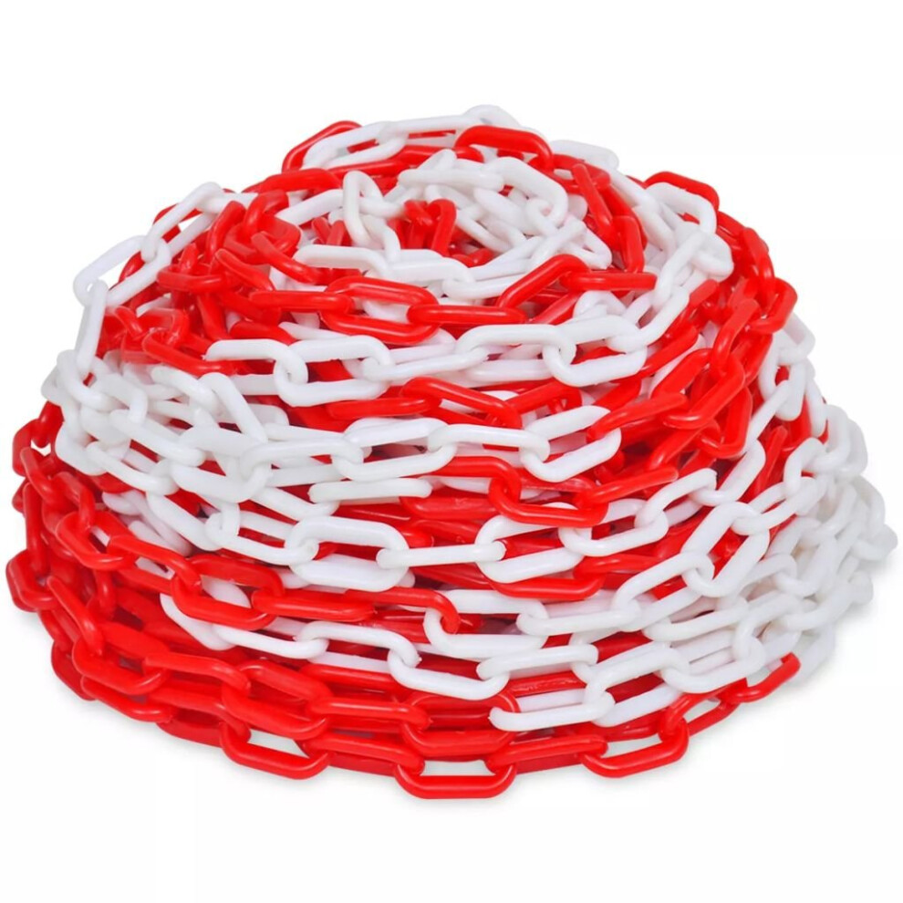 VidaXL 30 m Plastic Warning Chain Red and White