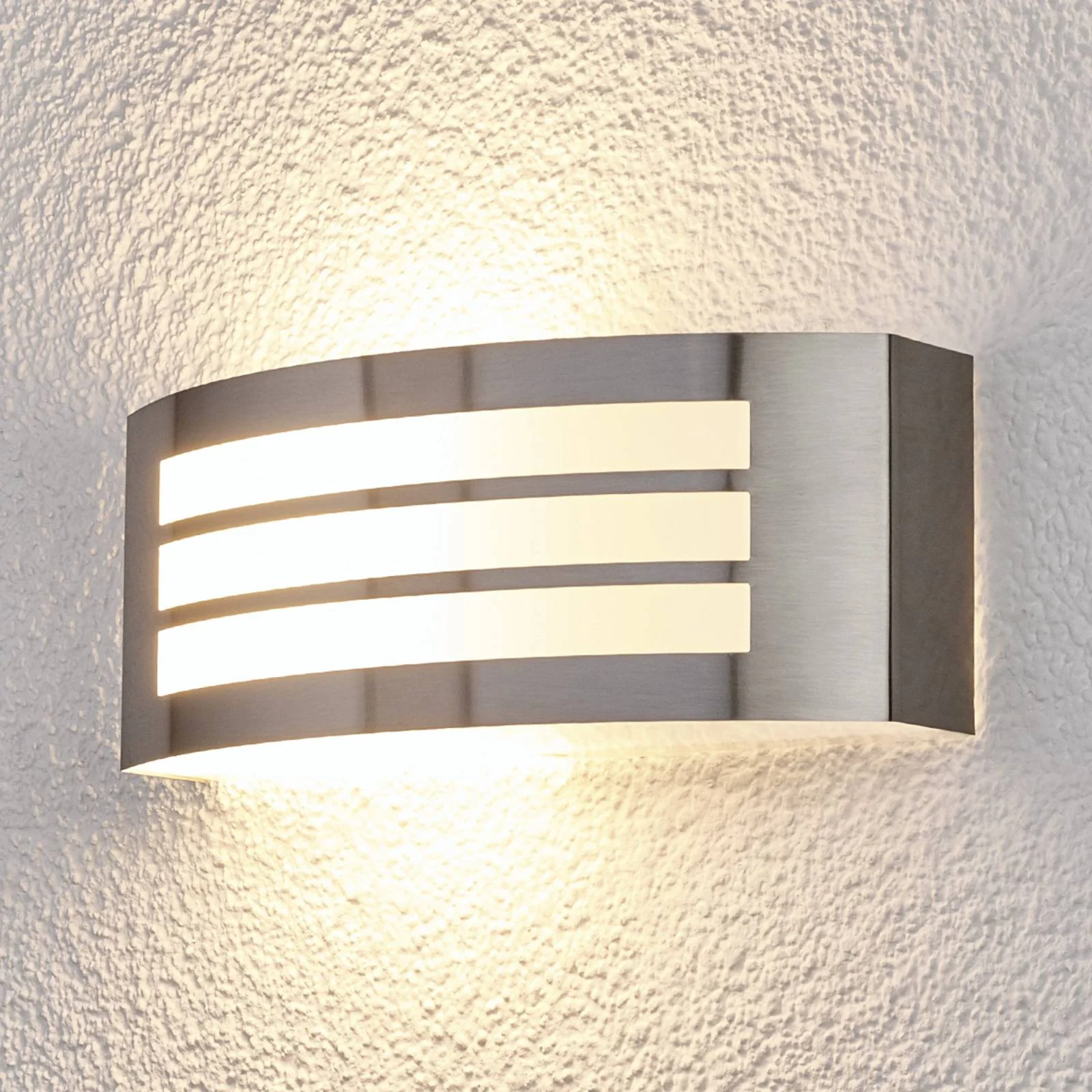 Lampenwelt.com Stylish outdoor wall light Raja, striped pattern