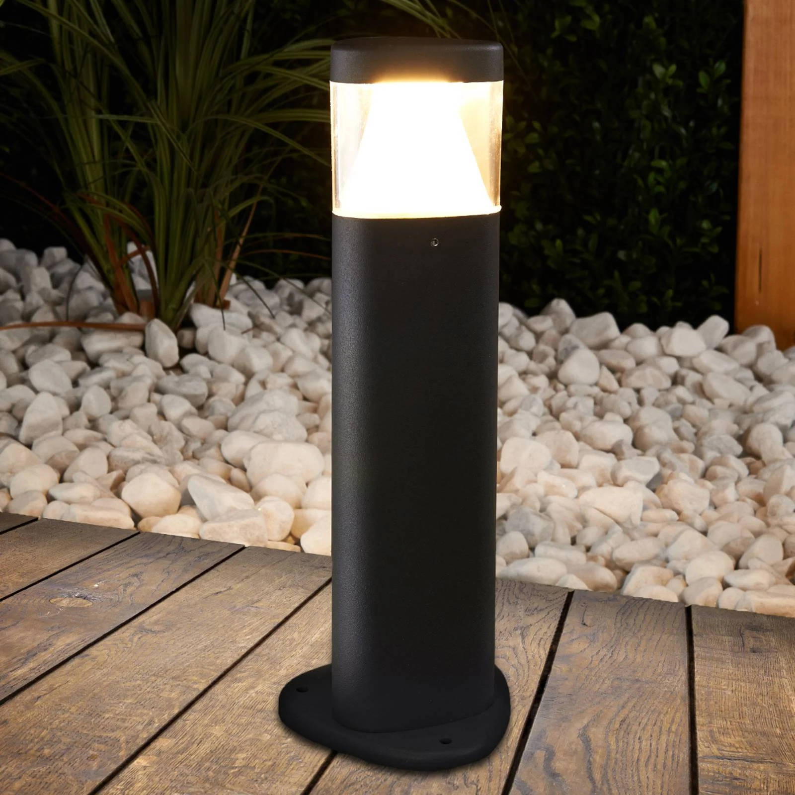 Lampenwelt.com Milou Dark Grey LED Pillar Lamp
