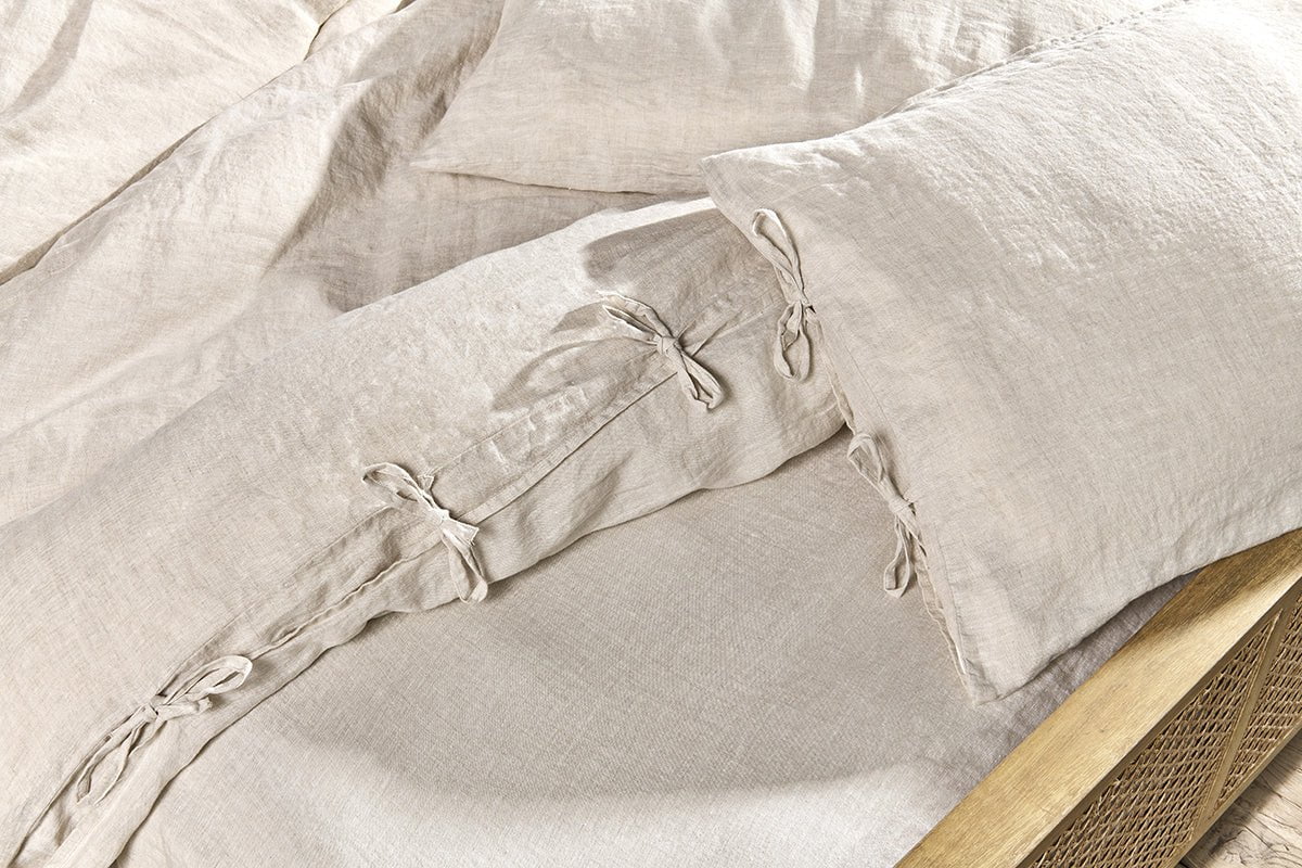 Nkuku Adya Linen Duvet Cover | Textiles | Natural | King