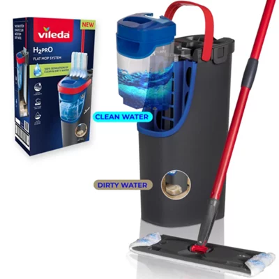 Vileda H2Pro Blue & Grey Microfibre Hard Floor Flat Mop