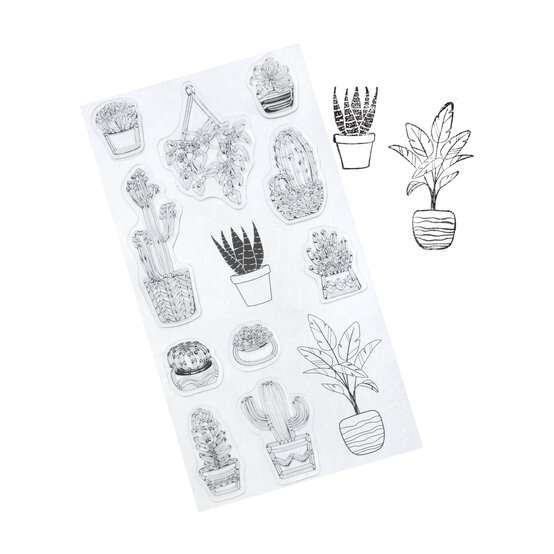 Hobbycraft Cacti and Succulents Clear Stamp Set 12 Pack