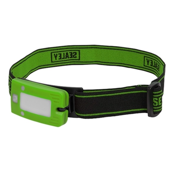 Sealey 2W COB LED Auto Sensor Rechargeable Head Torch - Green