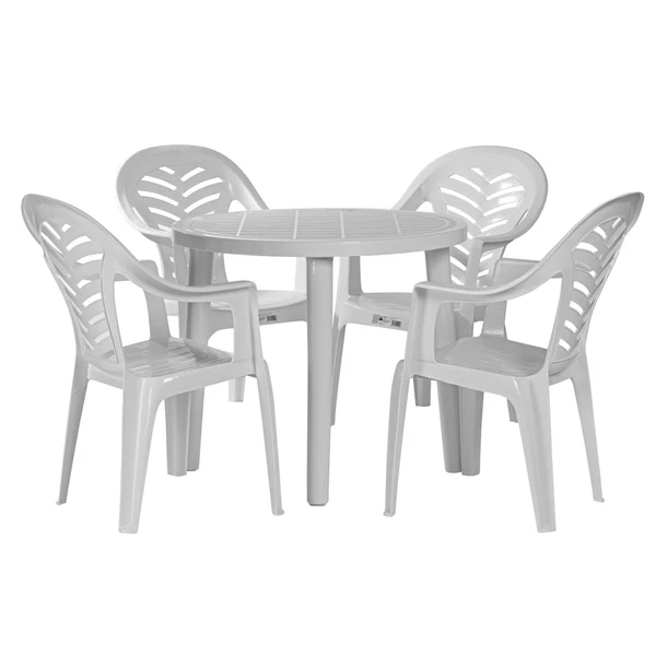 Tossa 4 Seater Garden Dining Set White
