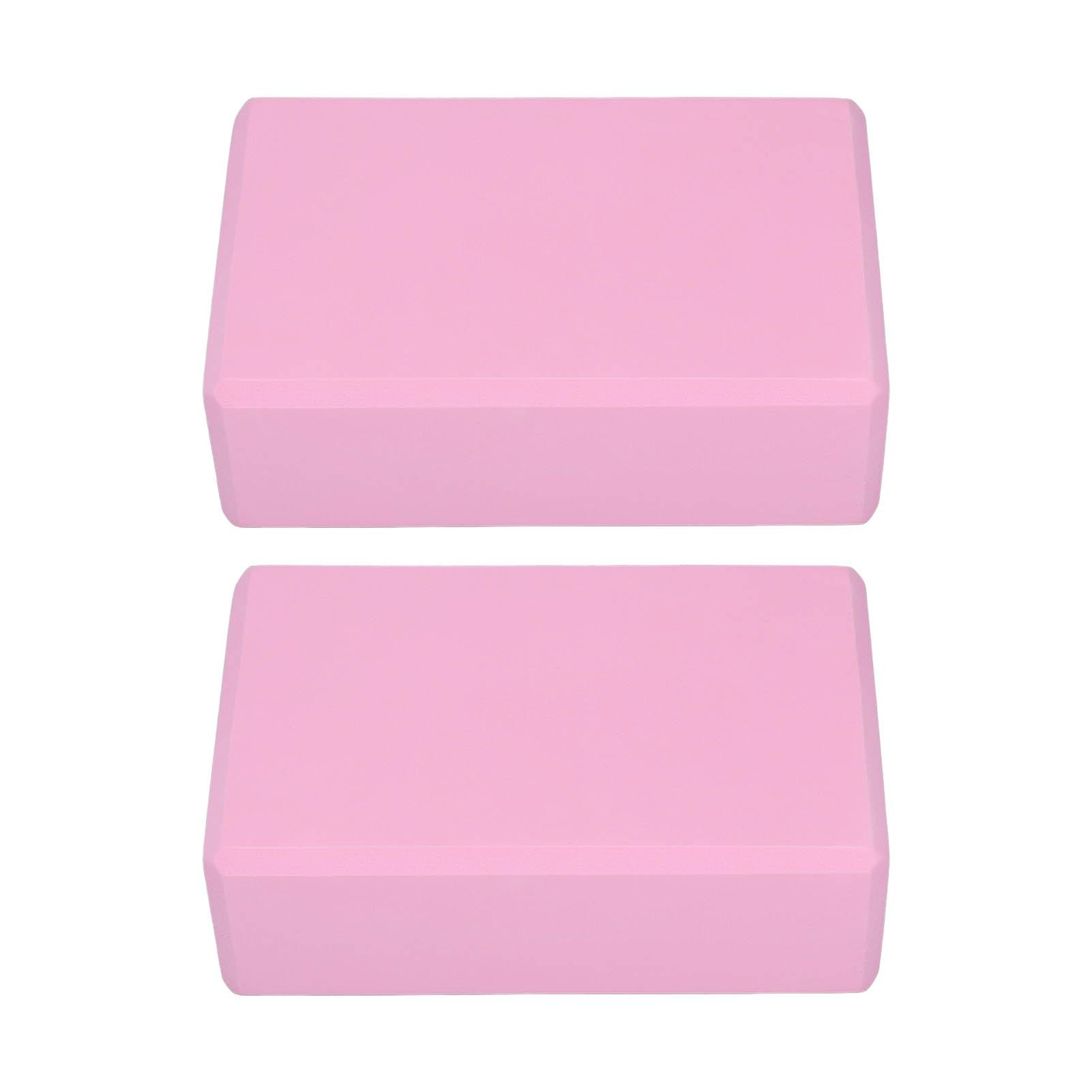 Wosawe Outdoor Sports 2PCS Pink Yoga Block for Yoga Pilates Meditation Nonslip Appearance Provides Stability Nonslip EVA