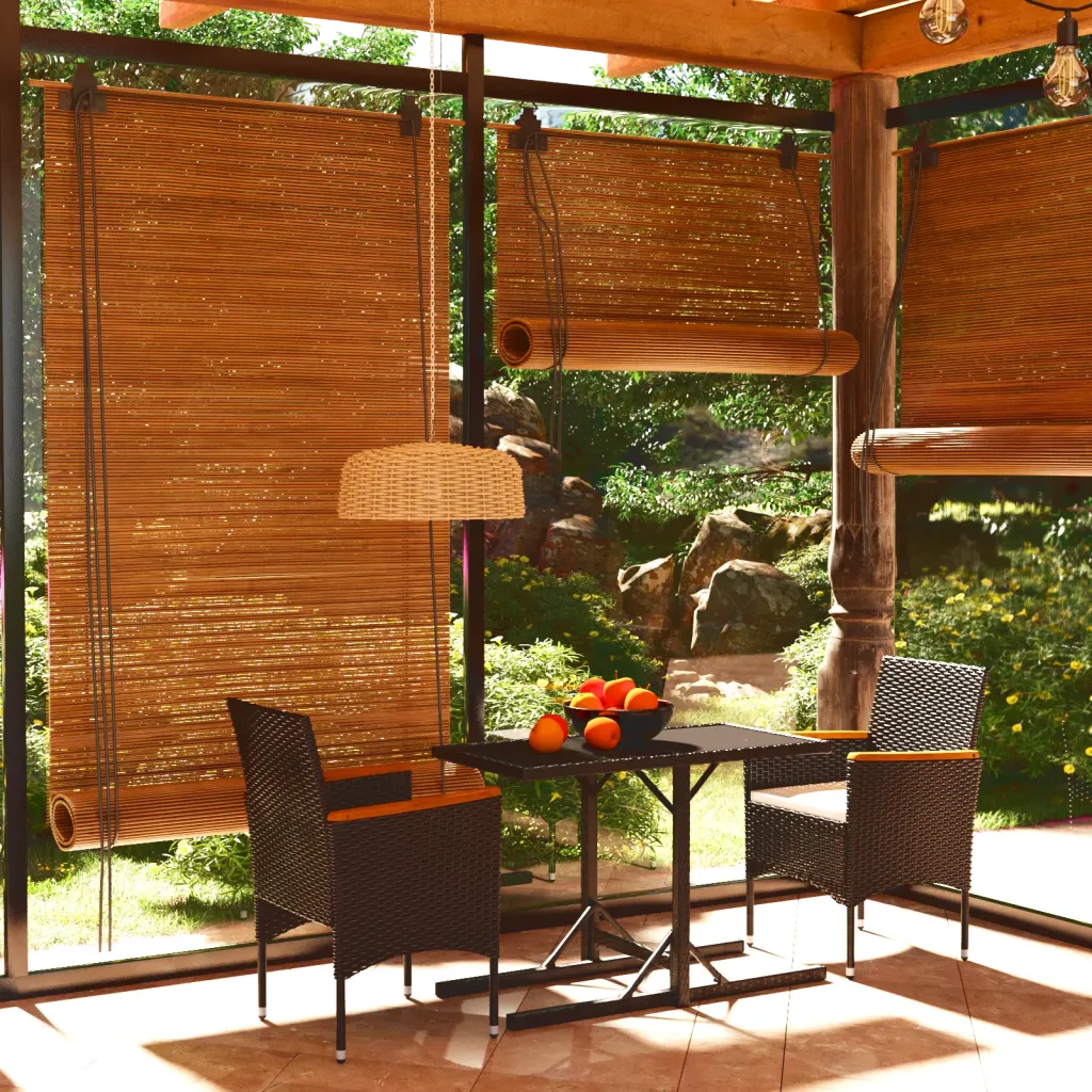 VidaXL 3 Piece Garden Dining Set Black