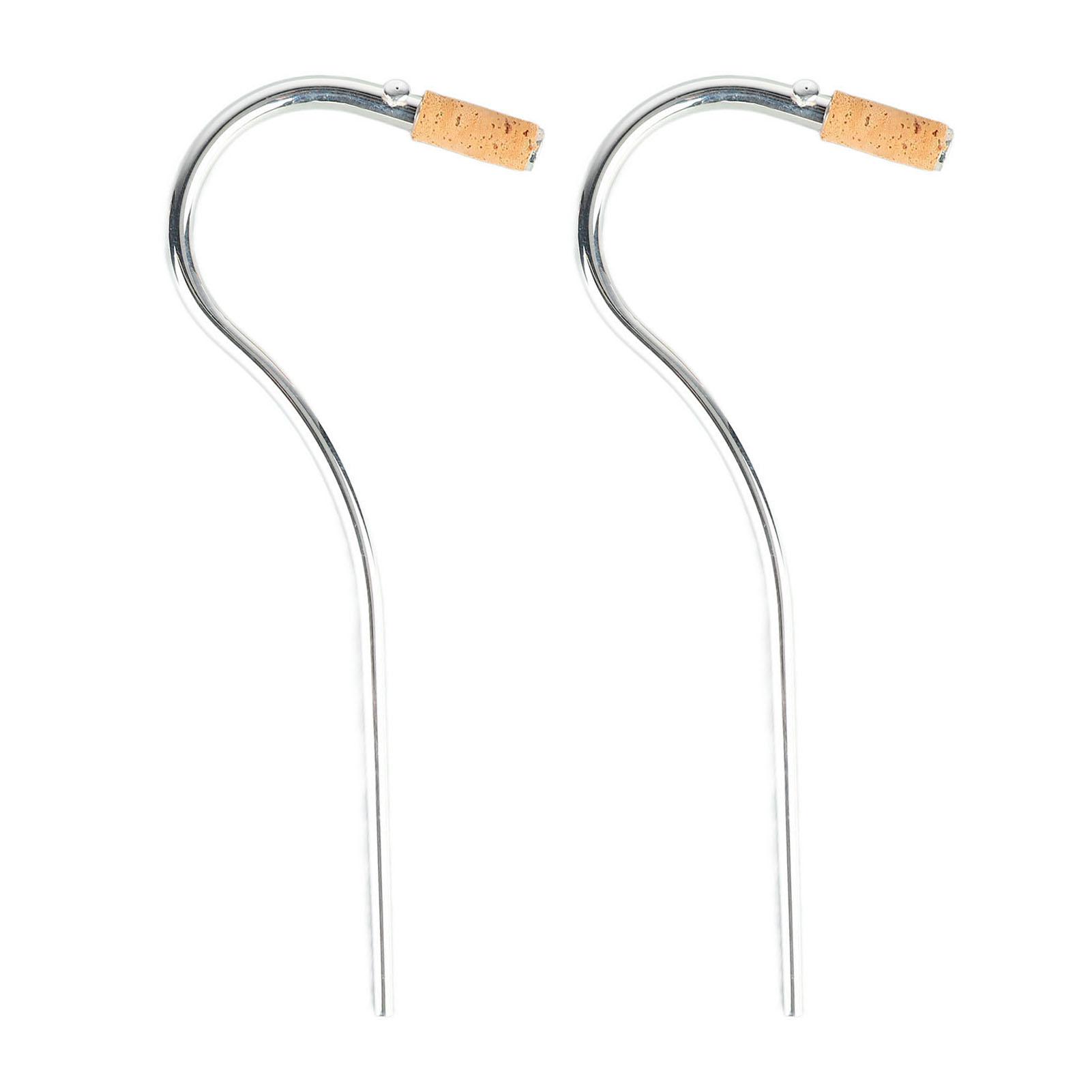 Fishine 2PCS Bassoon Mouthpieces Silver Plated Curved Neck with Cork Joint Woodwind Instrument Parts