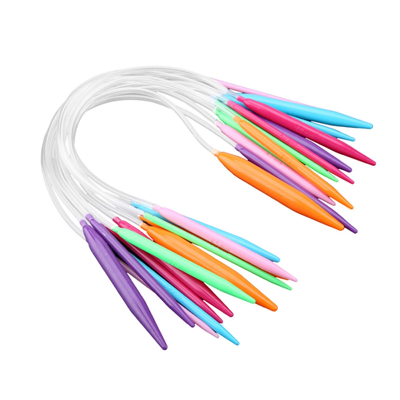 GoolRC Multicolor Plastic Circular Tube Knitting Needles Kit Sweater Needle Set 12 PCS (40CM)