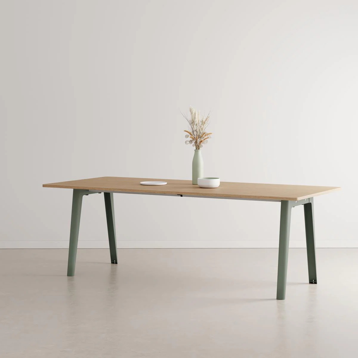 Tiptoe New Modern Dining Table - Eucalyptus grey / Recycled oak / Extra Large : 220cm Rectangular Dining Tables Wooden Dining Tables Designer Furnitur