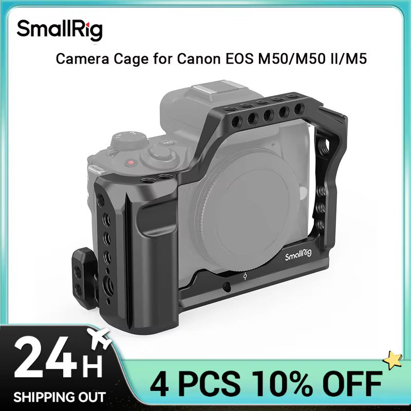 SMALLRIG Cage For Canon M50 /m50 Ii /m5, Aluminum Alloy Video Film Movie Making Rig With Integrated Grip And Nato Rail 2168