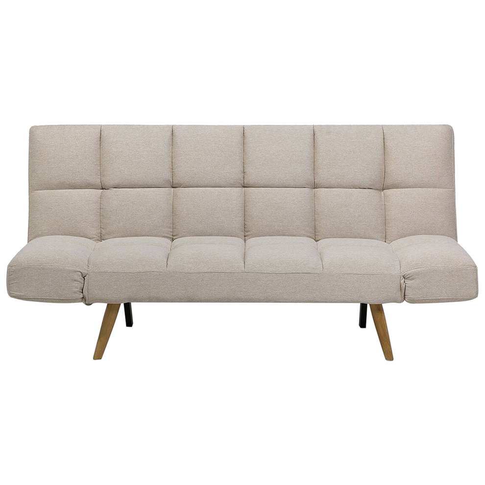 Beliani Fabric Sofa Bed Beige Ingaro