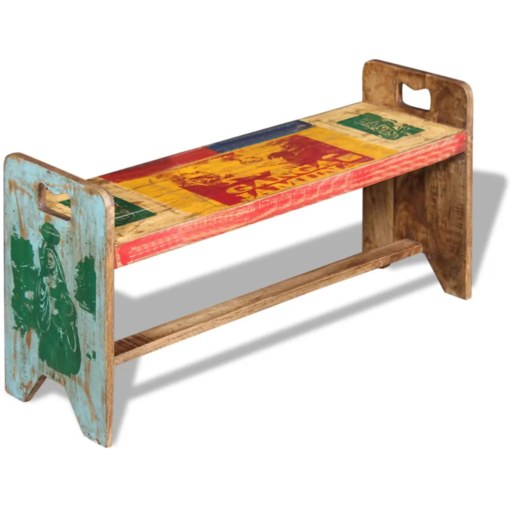 VidaXL Cola Bench Solid Reclaimed Wood 100x30x50 cm