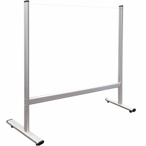 Franken Freestanding Counter & Desk Protective Screen 800 x 650mm Acrylic, Glass Silver Anodised