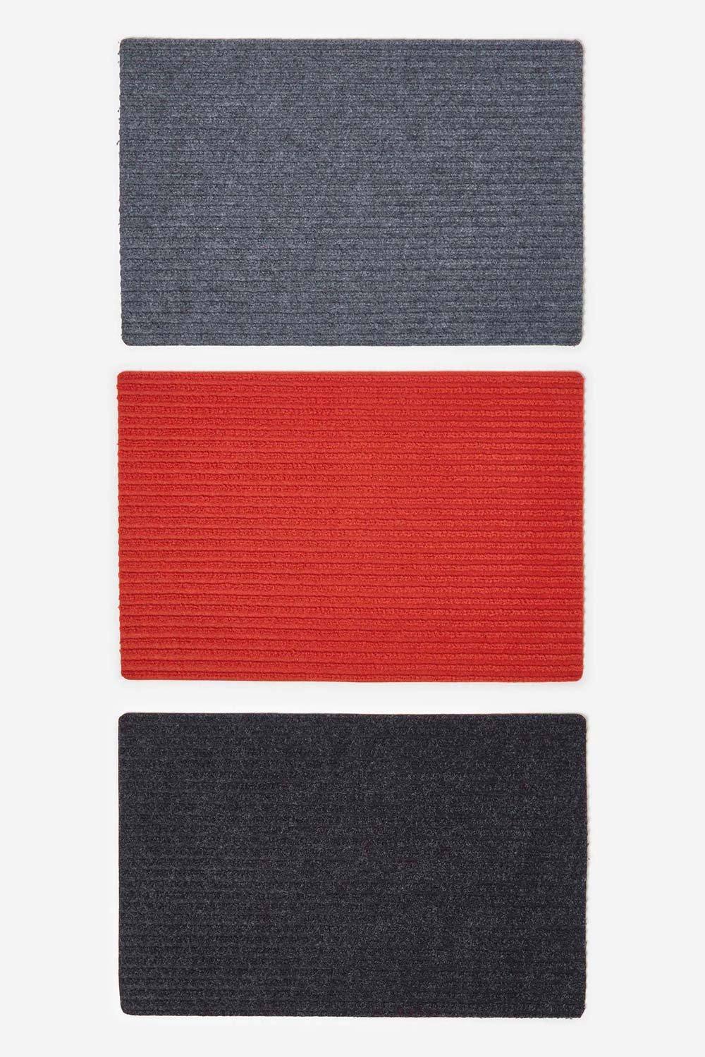 Homescapes Set of 3 Ribbed Door Mats, 40 x 60 cm
