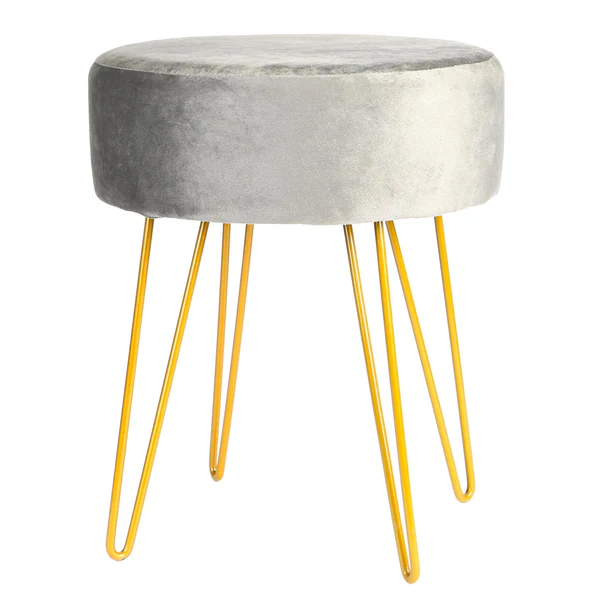 35cm x 40cm Round Velvet Hairpin Footstool | By Harbour Housewares