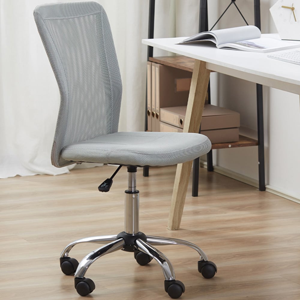 Portland Grey Mesh Swivel Office Desk Chair