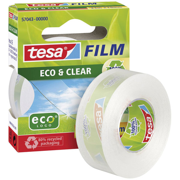 Tesa 58248-00000-02 EcoLogo Mini Tape Dispenser Recycled Plastic