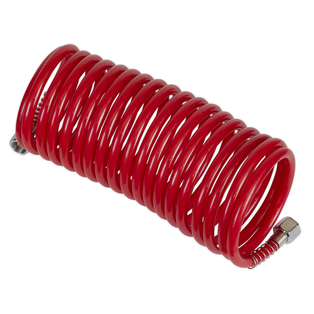 Sealey PE Coiled Air Hose 5M X 5MM with 1/4" BSP Unions